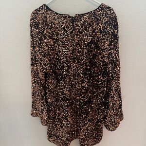 Rose Gold Sequin sweater | Black Base | XXL | Party / Eid Wear